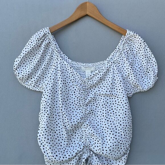 5 for $45 H&M Top Blouse Shirt Size S Polka Dot - Picture 2 of 8
